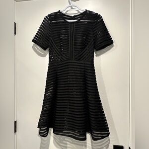 Black Mesh Sheer Structured Dress